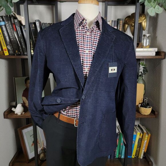 Joseph Abboud Men's Unstructured Sport‎ Coat Two Button Navy Corduroy Size XXL - Picture 1 of 14